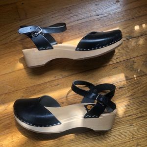 Swedish Hasbeens Low Heel Sandal Clogs